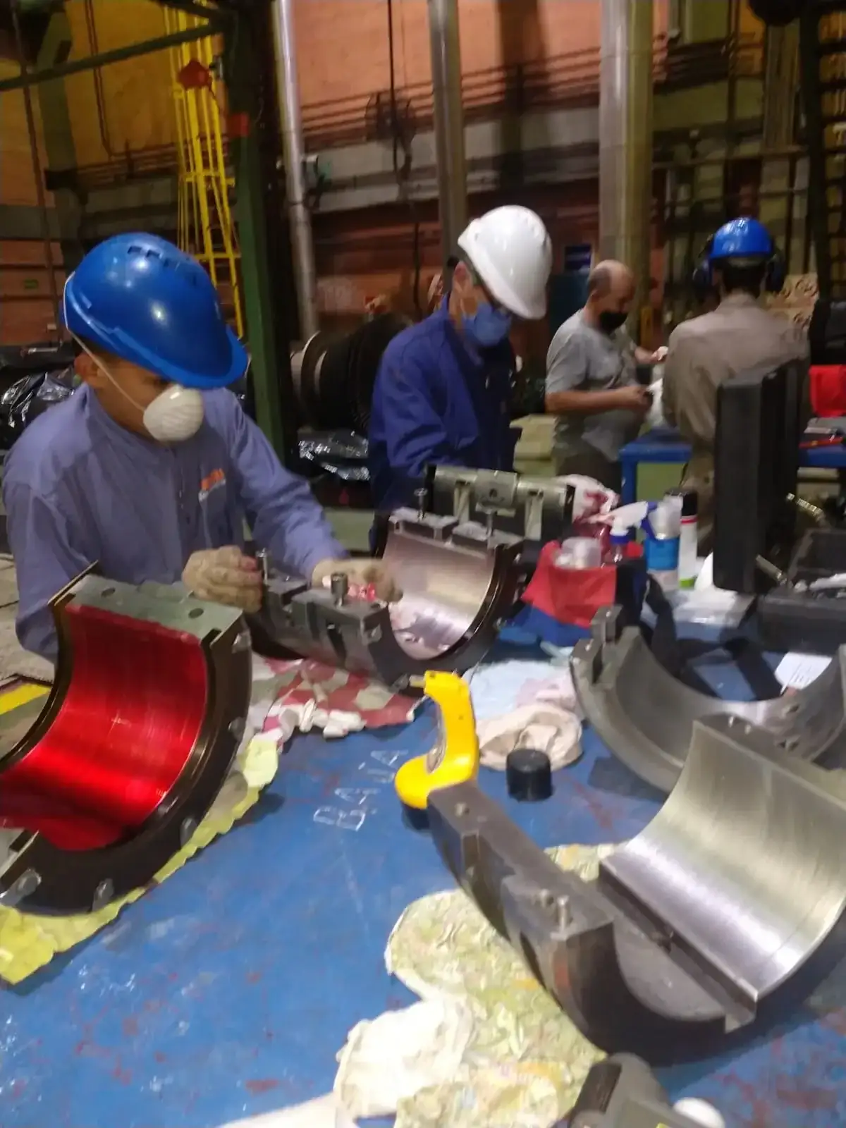 Registro técnico de inspección por líquidos penetrantes: Lp liquidos penetrantes cojinetes turbina ecoendi