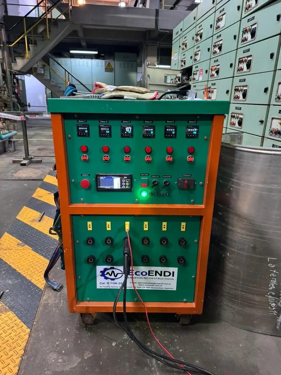 Tratamiento térmico industrial: unidad tratamiento térmico canales frontal.