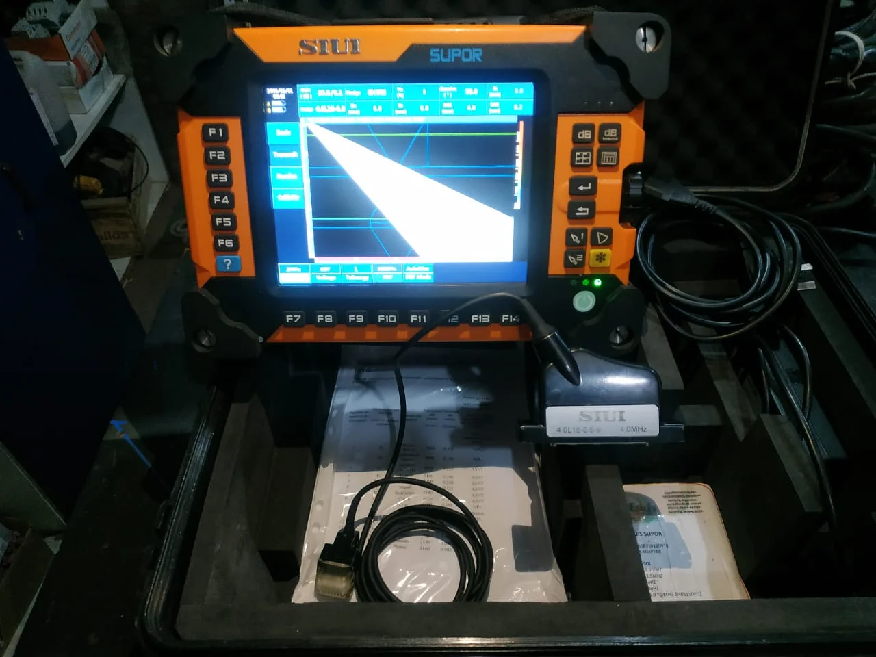 Registro técnico de inspección por ultrasonido: Ut detector phased array siui supor ecoendi