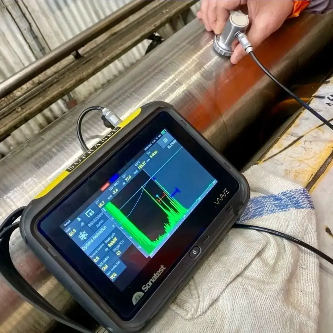 Registro técnico de inspección por ultrasonido: Ut sonatest wave deteccion fallas ecoendi